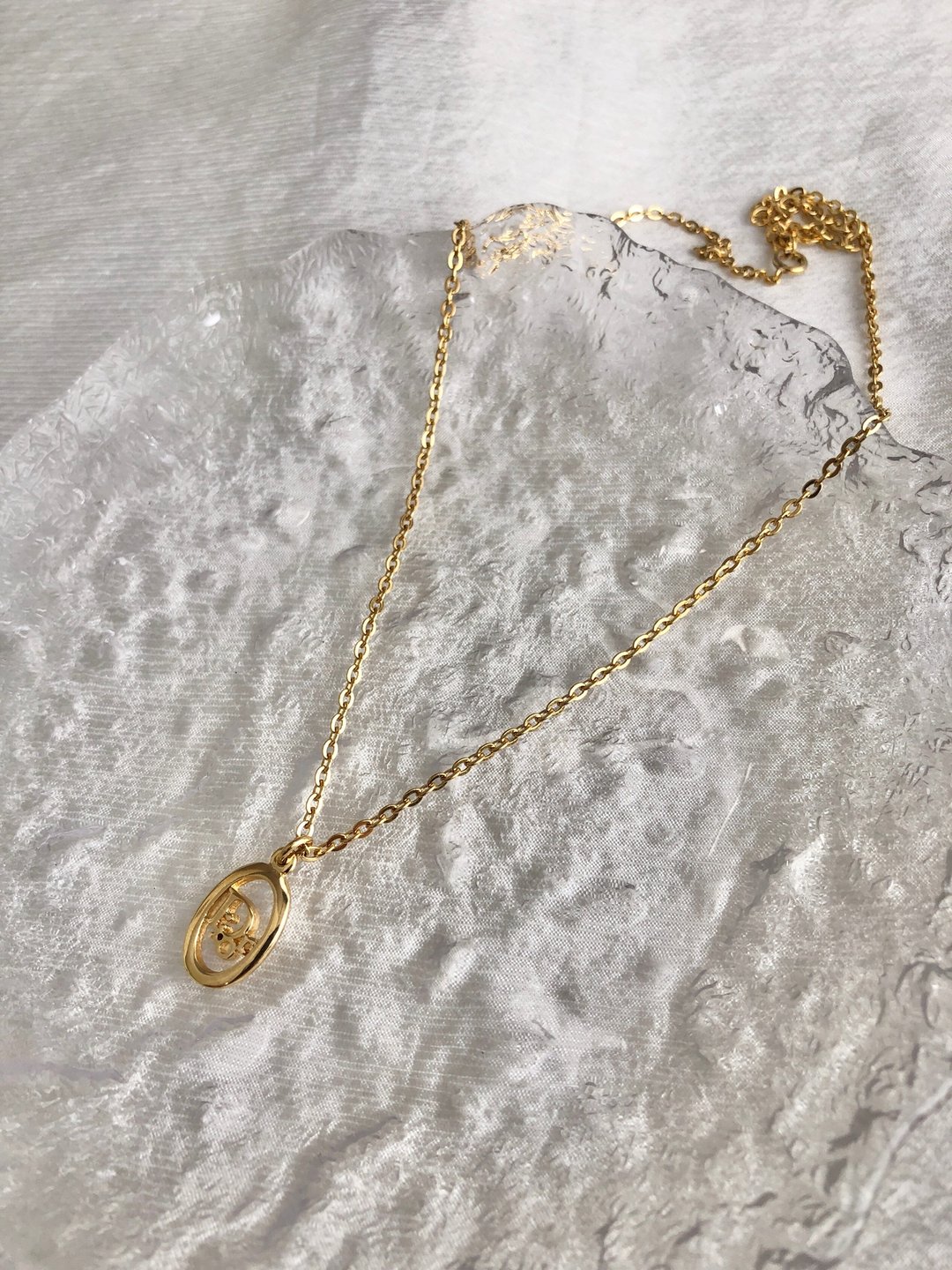 【VintageShop solo 日本直送中古包专卖店】Christian Dior クリスチャン ディオール 颈链 玫瑰金 Dior Logo 椭圆形 复古 b3nfby - 项链 - 其他材质 金色