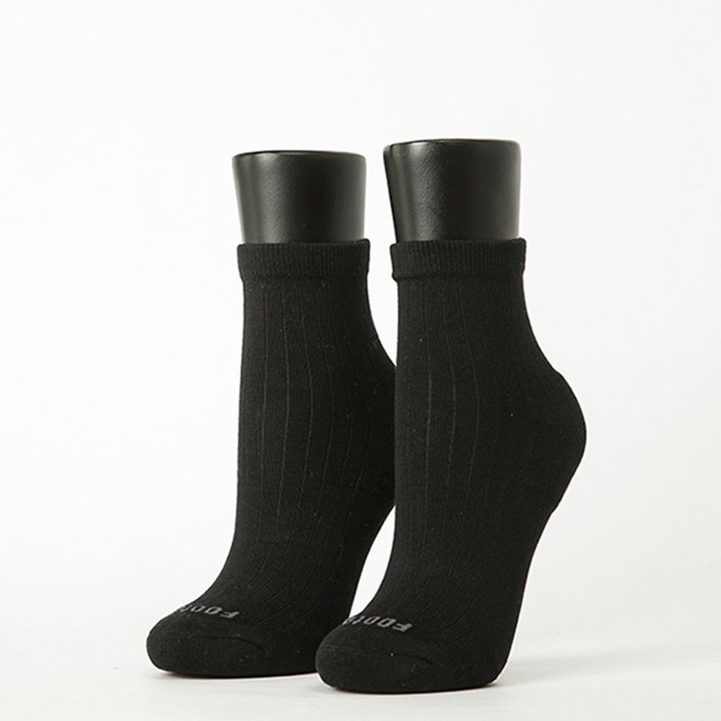 【FOOTER】复古直线条微分子薄袜-黑(女袜/M) - 袜子 - 棉．麻 黑色