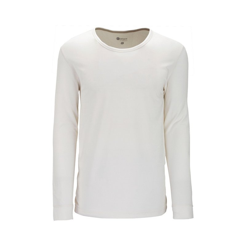 【Wildland 荒野】远红外线圆领保暖衣 男 米白色 W2656-81 - 男装上衣/T 恤 - 聚酯纤维 白色