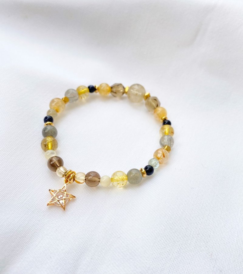 【星芒下天使的复苏号角】钛晶 白水晶 茶晶 黑发晶 水晶手链 - 手链/手环 - 水晶 