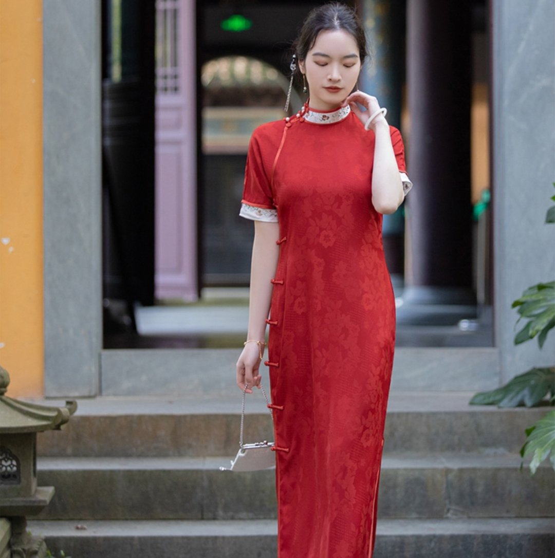 慕绯 新中式復古 古法绝美高贵订结婚敬酒服 - 旗袍 - 其他材质 红色
