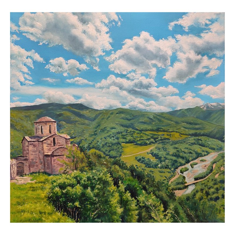 山景画 山 原创艺术 手绘艺术 原画 风景画 自然画 - 海报/装饰画/版画 - 其他材质 多色