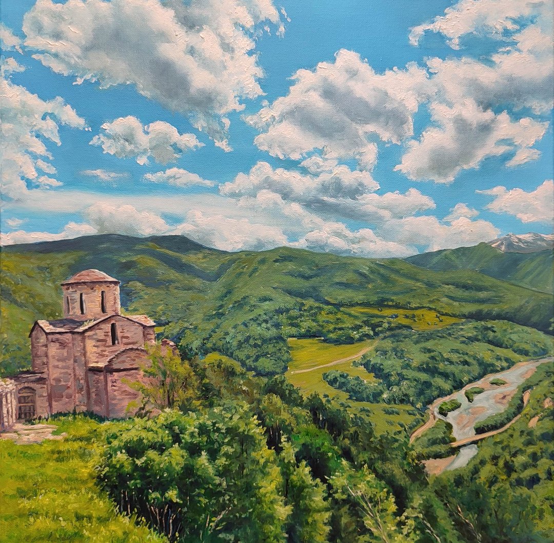 山景画 山 原创艺术 手绘艺术 原画 风景画 自然画 - 海报/装饰画/版画 - 其他材质 多色