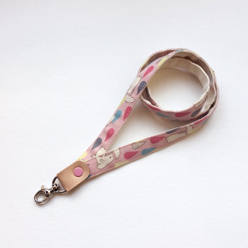 雨滴 雨伞熊 手机吊绳/挂绳/颈绳 - 挂绳/吊绳 - 棉．麻 粉红色