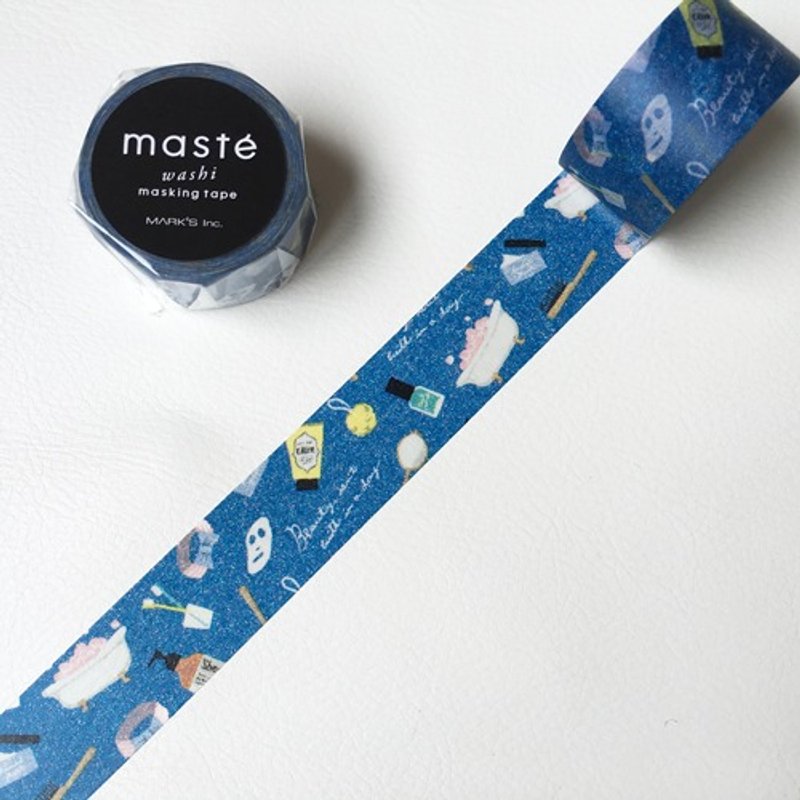 maste 和纸胶带 Multi Amazing Life系列【浴室 (MST-MKT162-C)】 - 纸胶带 - 纸 蓝色