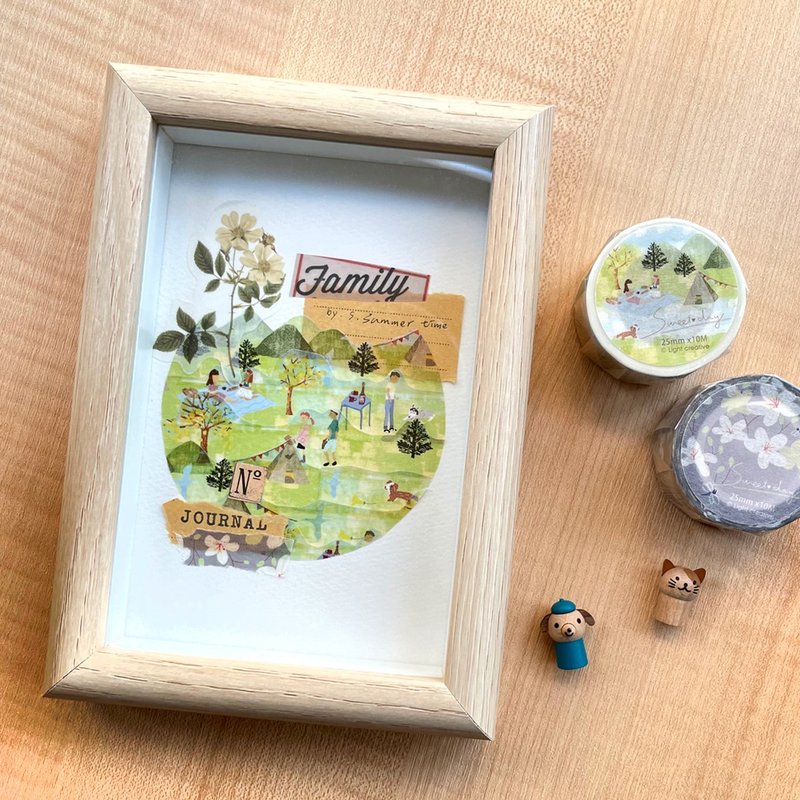手作拼贴体验 | 纸胶带拼贴卡片画材料包-风景款 - 木工/竹艺/纸艺 - 其他材质 橘色