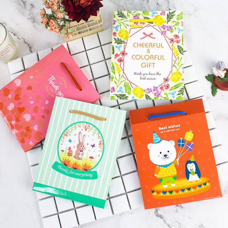 Chuyu 可爱直式纸袋/礼品袋/礼物袋/手提纸袋(小小) - 纸盒/包装盒 - 纸 多色