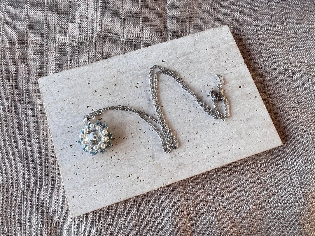 #231020 Swarovski  串珠 颈链 - 项链 - 半宝石 白色