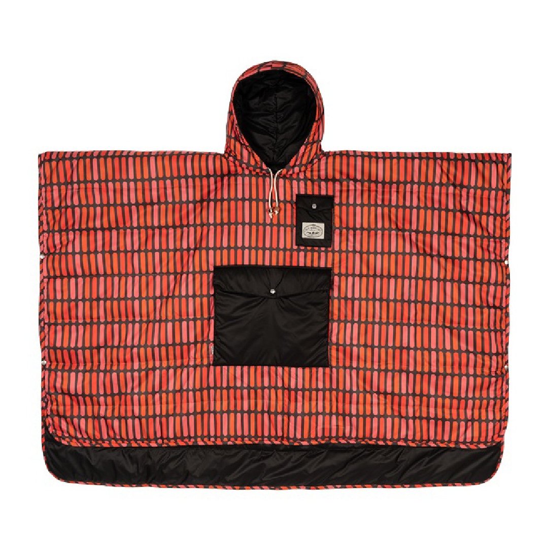 POLER REVERSIBLE CAMP PONCHO 双面睡袋式斗篷 / 黑.砖红 - 露营用品 - 其他材质 红色