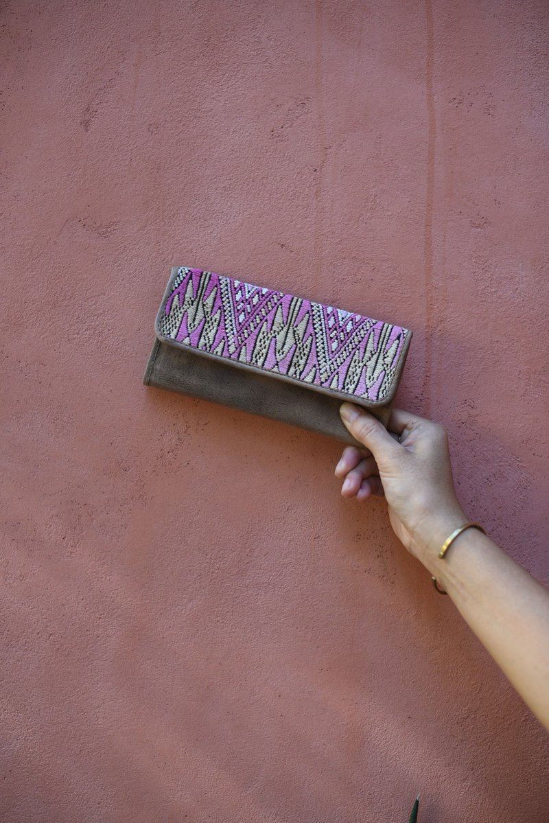 Flores 皮夹 驼色 - 皮夹/钱包 - 真皮 卡其色