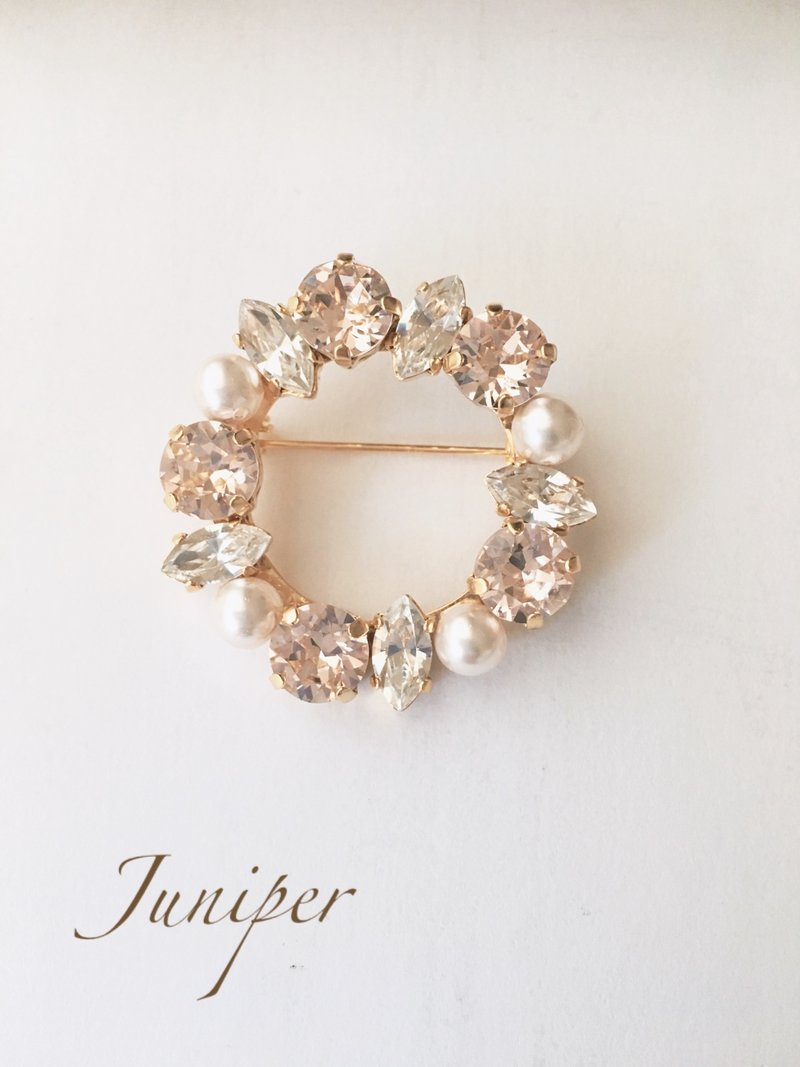 樱色施华洛世奇胸针 - 胸针 - 水晶 粉红色