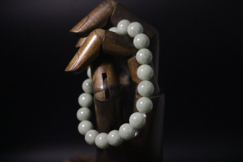 绿豆玉珠子手串翡翠和田玉手链精致礼盒 - 手链/手环 - 玉石 绿色