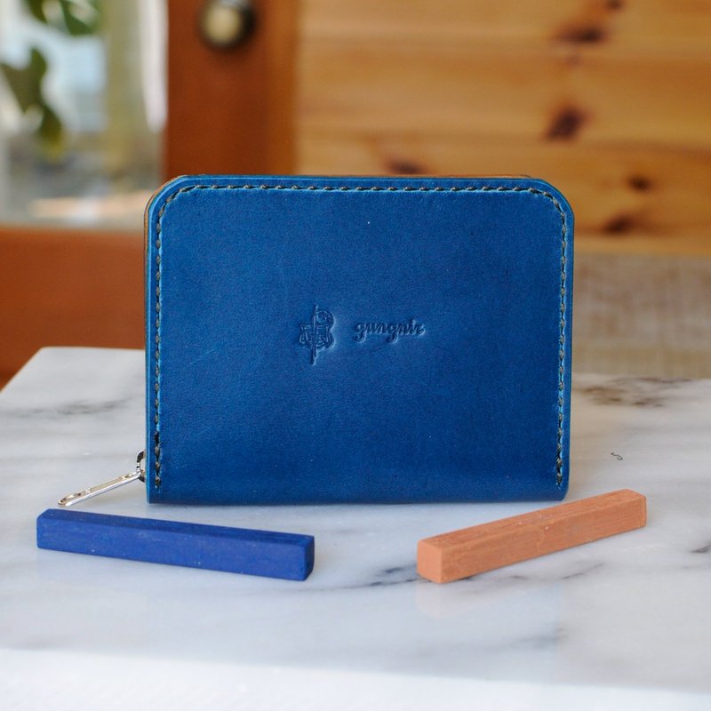 Round zipper coin case No.2 Buttero - 钥匙链/钥匙包 - 真皮 蓝色