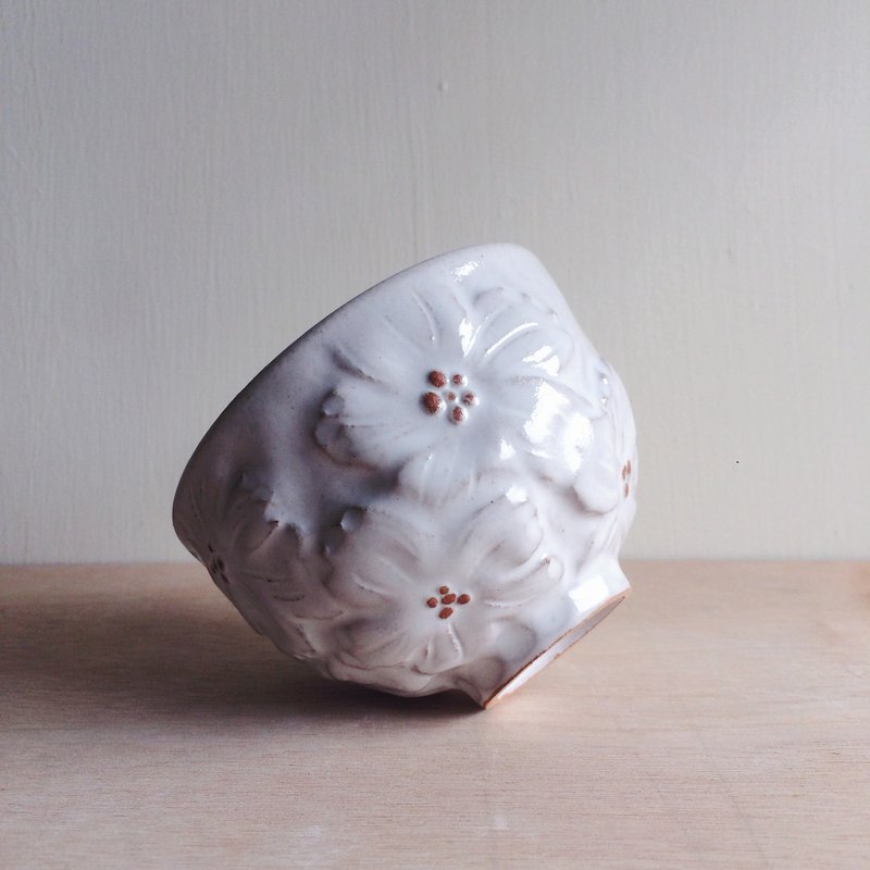 花花杯 | 陶杯 | 煎茶碗 | 水杯 - 其他杯子 - 陶 白色