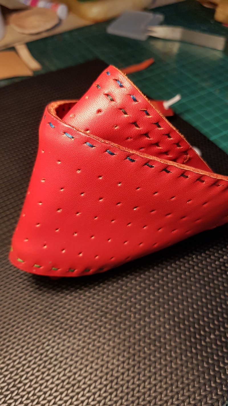 口罩 纯手作牛皮制 可用口罩式垫片做内层替换 - 口罩 - 真皮 红色