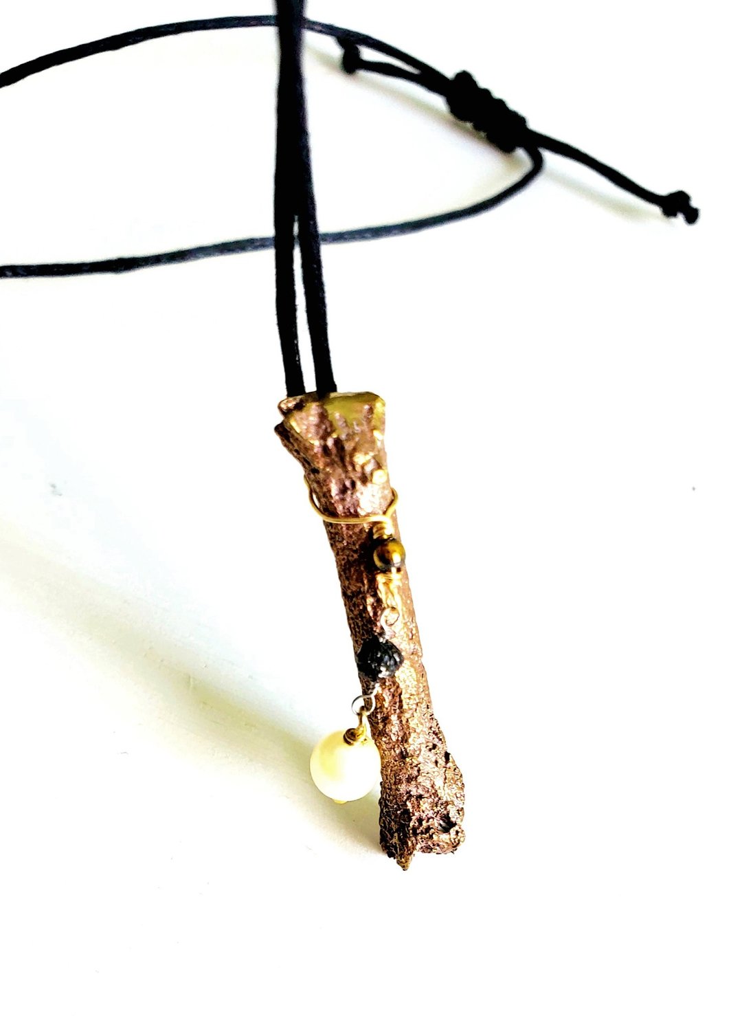 复刻目然彩宝红铜吊饰项链 –天然树枝主题 (附证书) - 项链 - 宝石 