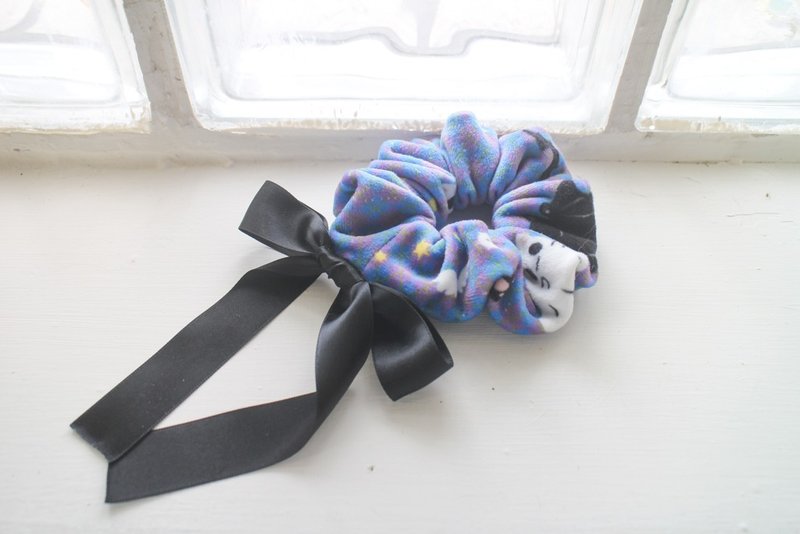 零灵喵和杜拉的万圣节∣格纹蓝紫－原创印花设计手作【大肠发圈】 - 发饰 - 聚酯纤维 紫色