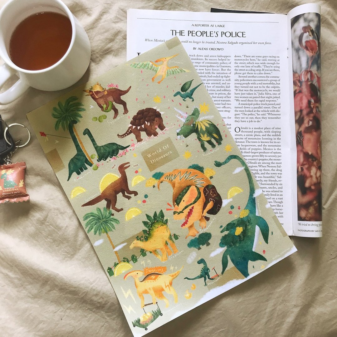 World Of Dinosaurs A4 Poster - 海报/装饰画/版画 - 其他材质 绿色