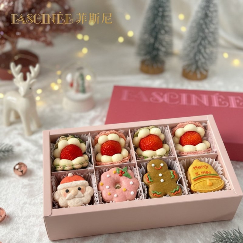 【预购】圣诞草莓马卡龙礼盒8入 - 蛋糕/甜点 - 新鲜食材 