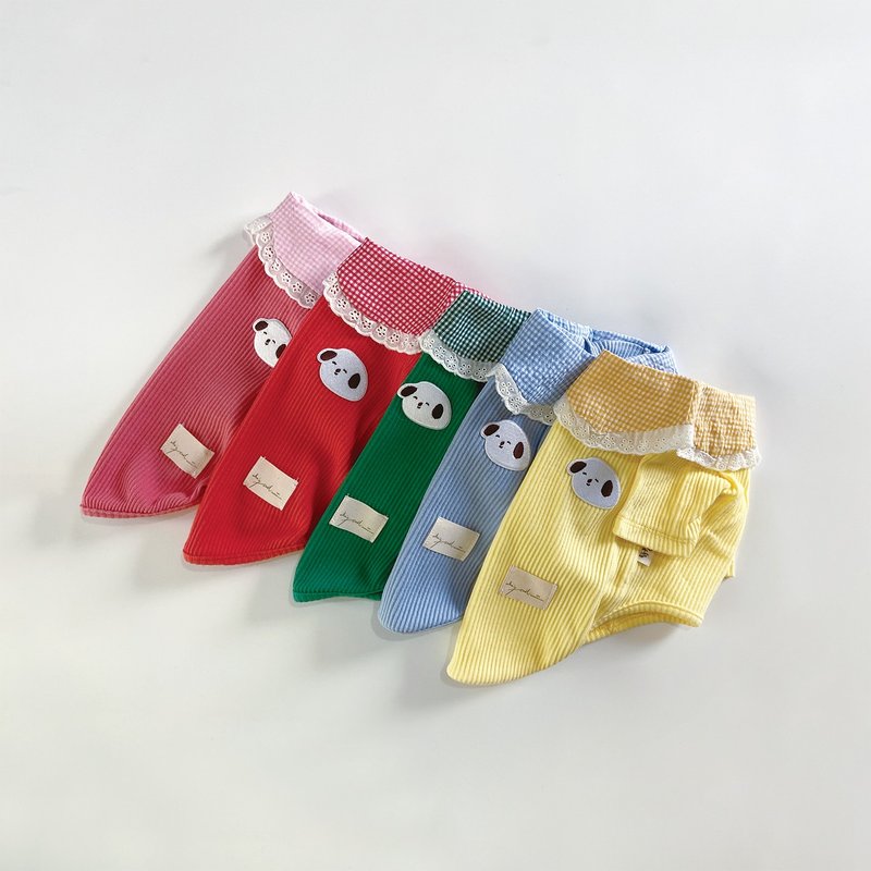 【 Who's tail 】格子领の暖暖毛衣│宠物衣 宠物背心 - 衣/帽 - 棉．麻 蓝色