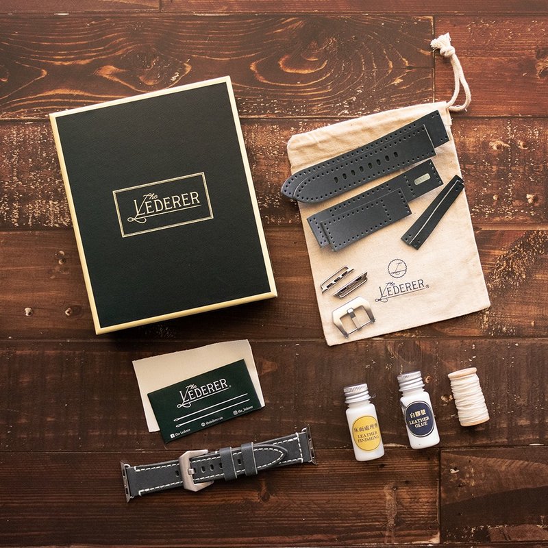 Apple Watch 42mm表带 | 手缝皮革完成品 | BSP084 - 表带 - 真皮 蓝色