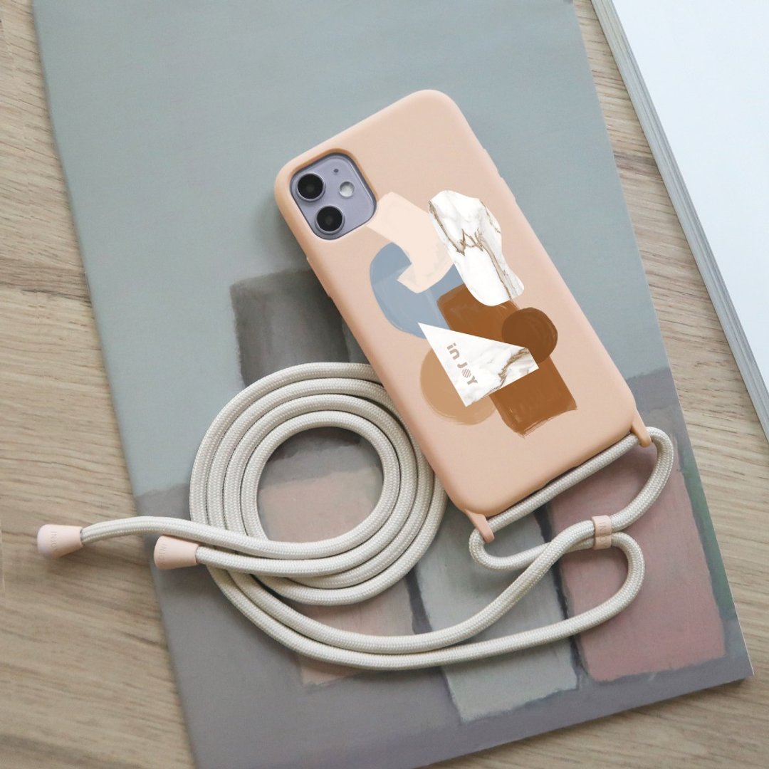 iPhone 17/16/15/14/13/12/SE3 沉醉普罗旺斯 背绳背带手机壳 - 手机壳/手机套 - 塑料 粉红色