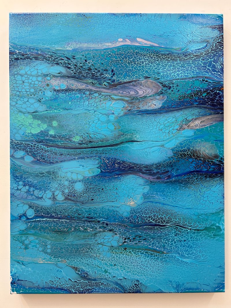 【蓝潮交响】无框抽象画 - 海报/装饰画/版画 - 颜料 蓝色