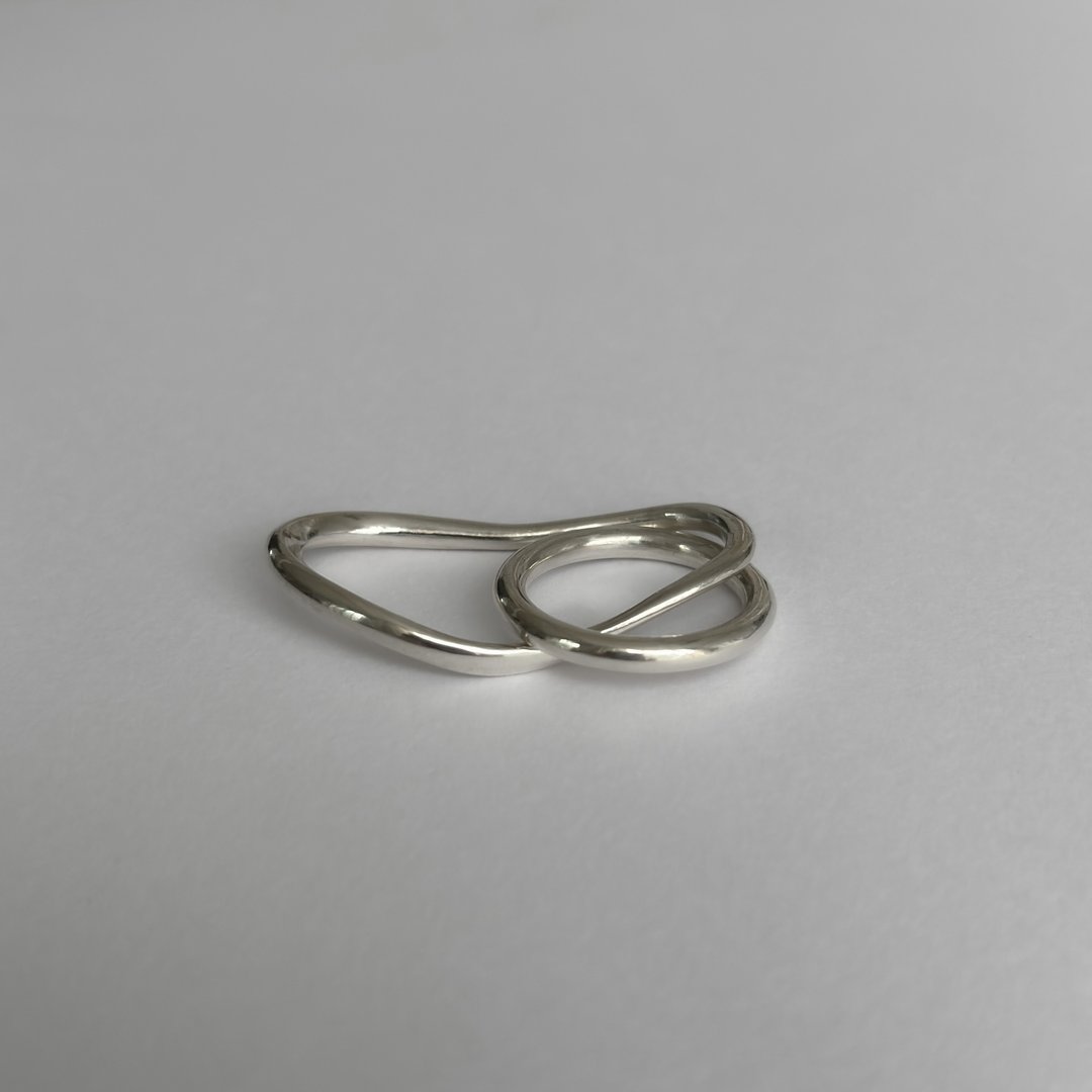 戒指 925纯银 wave ring02 - 戒指 - 其他金属 