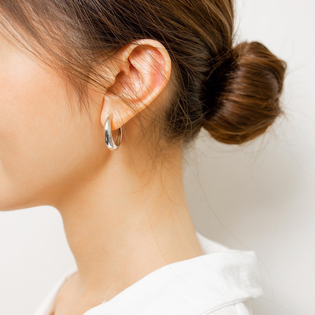 Hoop Silver Earrings 纯银圈型耳环(S)22mm 耳针式/夹式 - 耳环/耳夹 - 纯银 