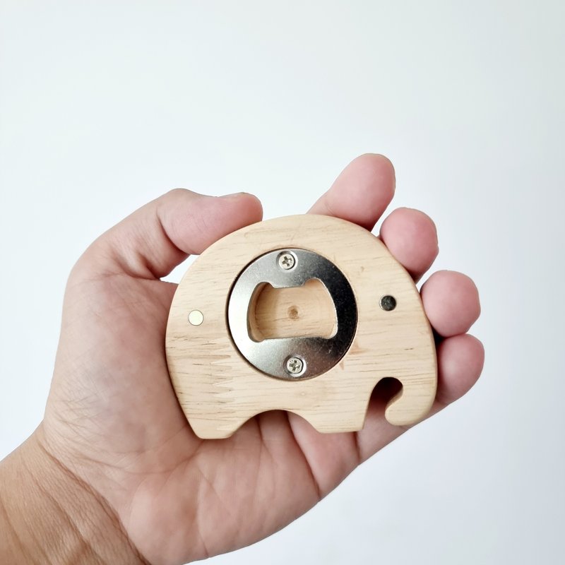 大象形磁性开瓶器（来自泰国的手工木制品） - 开瓶器/开罐器 - 木头 咖啡色