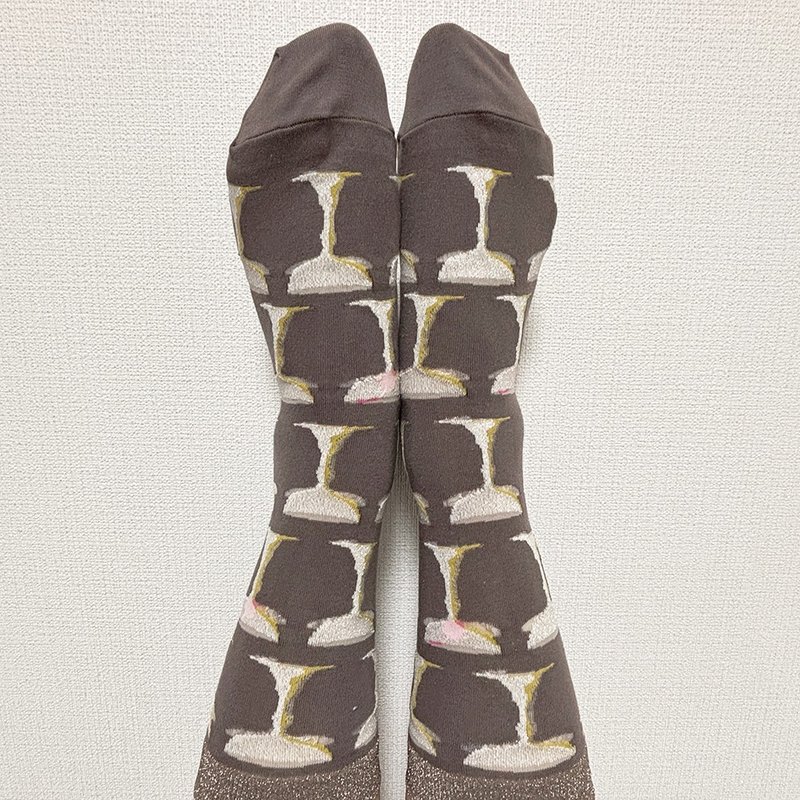 verre socks/棕色 - 袜子 - 棉．麻 咖啡色