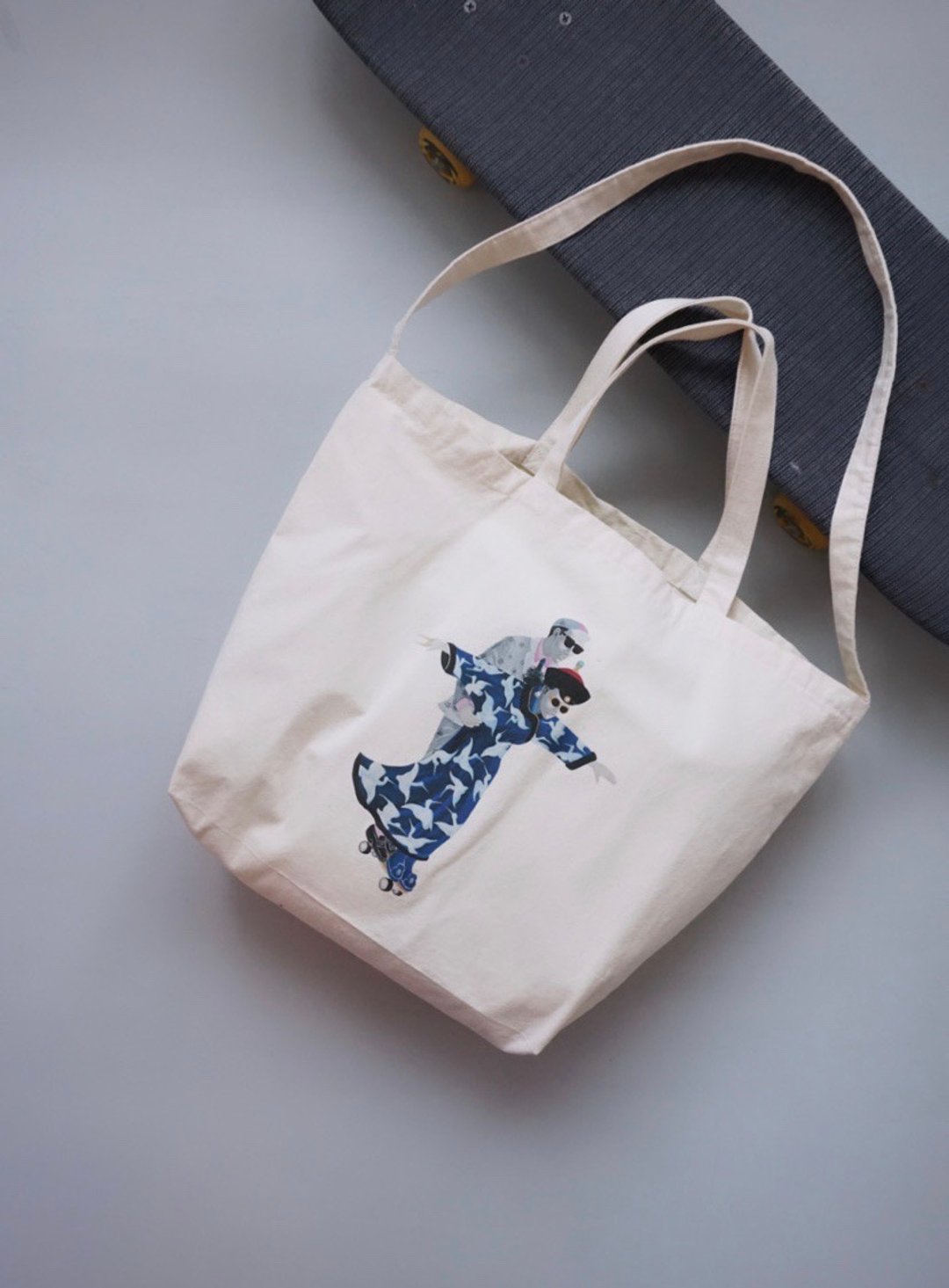 跨时空旅行 手拿斜背两用帆布包 (大号背带) Tote Bag - 侧背包/斜挎包 - 棉．麻 
