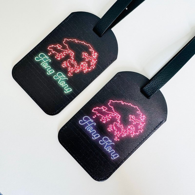 香港霓虹光地图行李牌 - 行李吊牌 - 其他材质 黑色