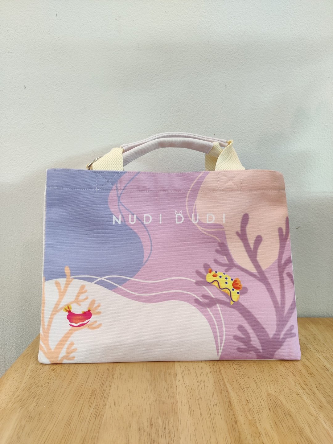 NUDIDUDI TOTE Bag Nudi and Coral - 手提包/手提袋 - 聚酯纤维 粉红色