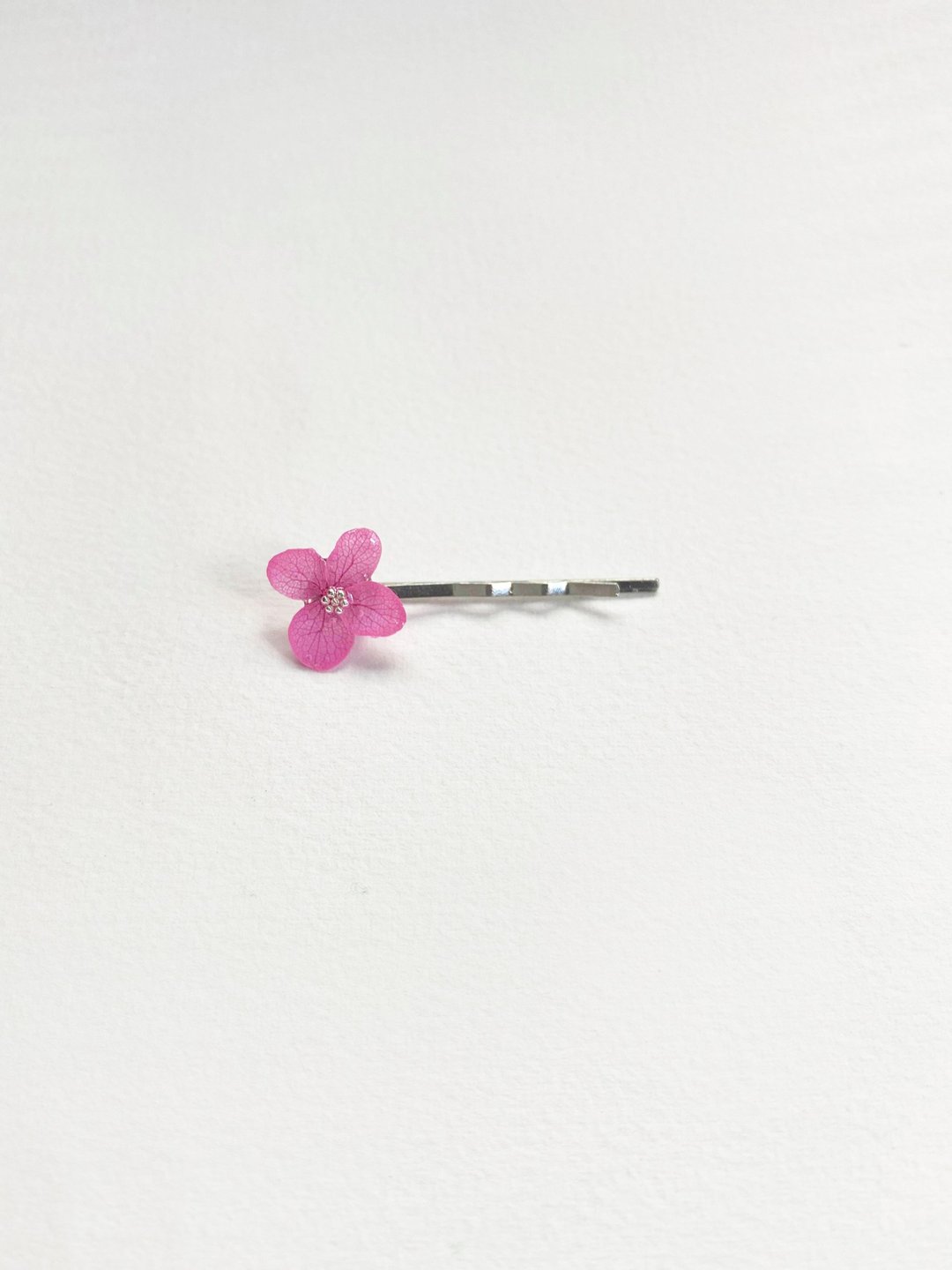 真花发夹-Hair pin-tiny pink - 耳环/耳夹 - 植物．花 粉红色