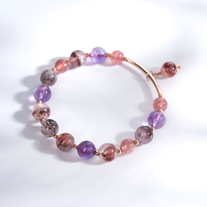超级七草莓晶玫瑰金 水晶手链 - 手链/手环 - 水晶 紫色