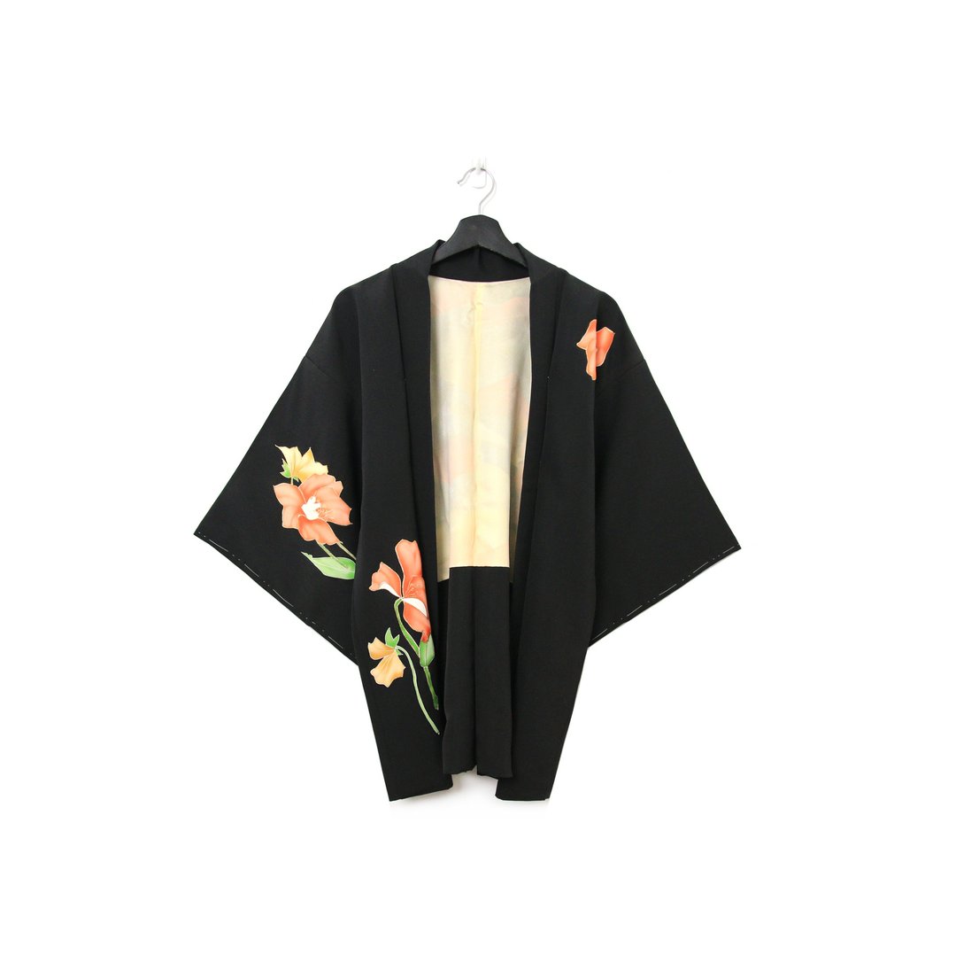 Back to Green-日本带回羽织 手绘花朵 精致 /vintage kimono - 女装休闲/机能外套 - 丝．绢 