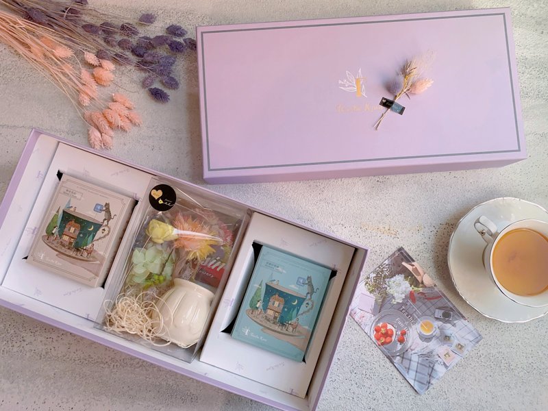 Tea the Knot & Fun Hsin 联名礼盒    法国茶香与冻龄花艺的相遇 - 茶 - 其他材质 橘色