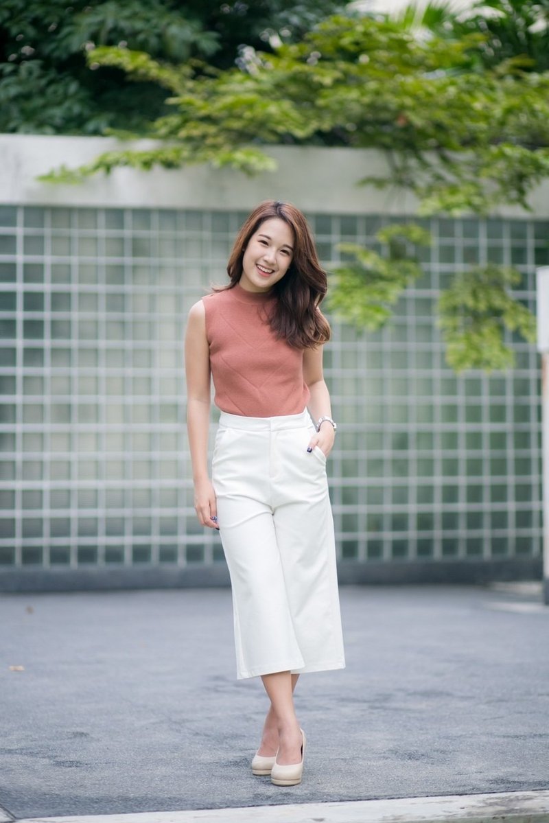 Highneck knitted top - 女装上衣 - 其他材质 橘色