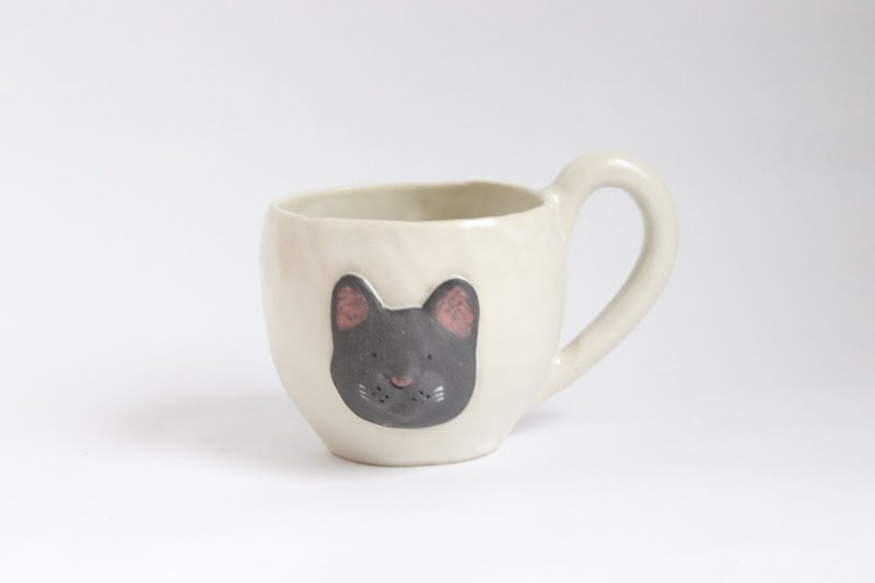 动物马克杯黑猫【订做】 - 咖啡杯/马克杯 - 陶 灰色
