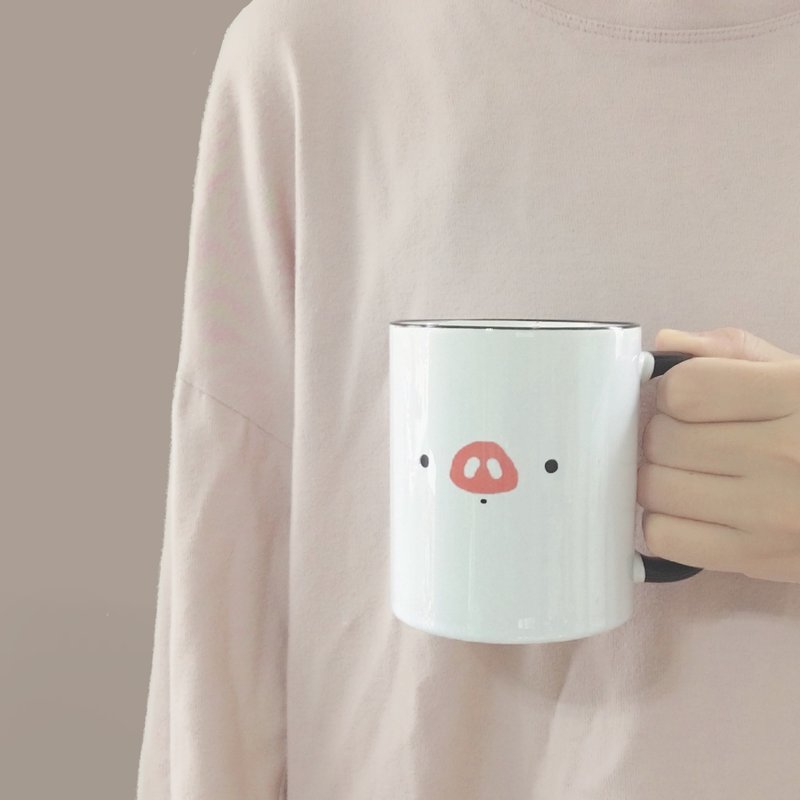 小猪 //掉了下巴系列陶瓷杯 - 咖啡杯/马克杯 - 陶 粉红色