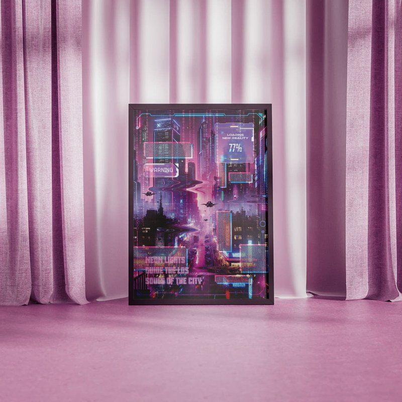 代码：洋红色 A3 窗口海报（2 种选择） - 海报/装饰画/版画 - 纸 紫色