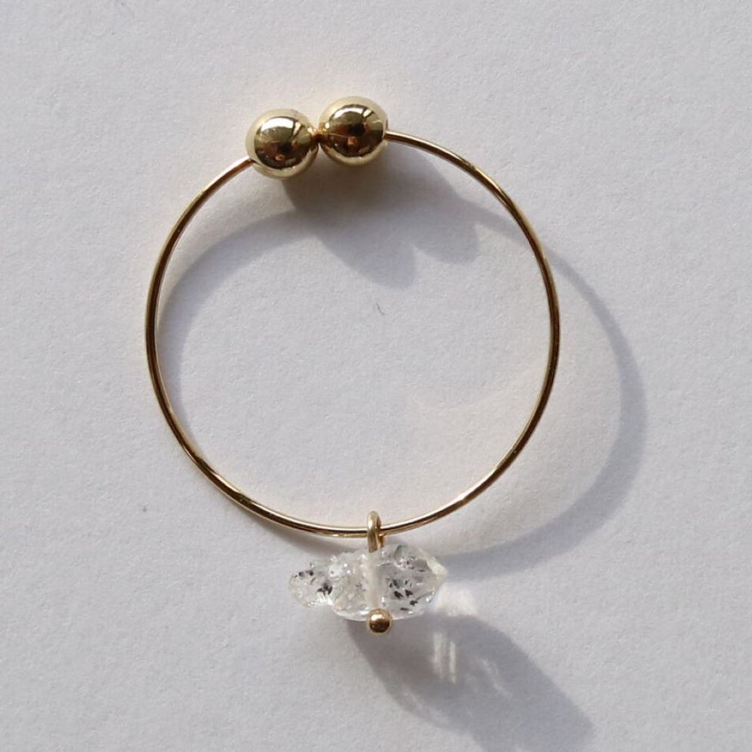 clan one earring(clip type) - 耳环/耳夹 - 石头 透明