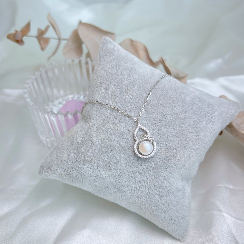 葫芦珍珠项链/白珍珠/纯银项链 - 项链 - 珍珠 