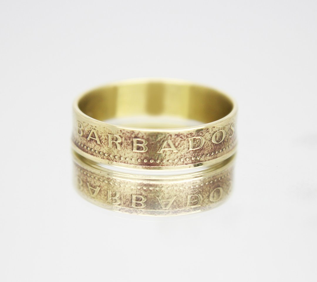 Barbados Coin Ring 5 cents 1973-2007 coin rings for men coin rings for women - 戒指 - 其他金属 