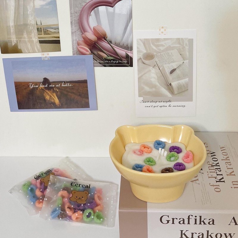 牛奶麦片碗蜡烛 - 蜡烛/烛台 - 蜡 