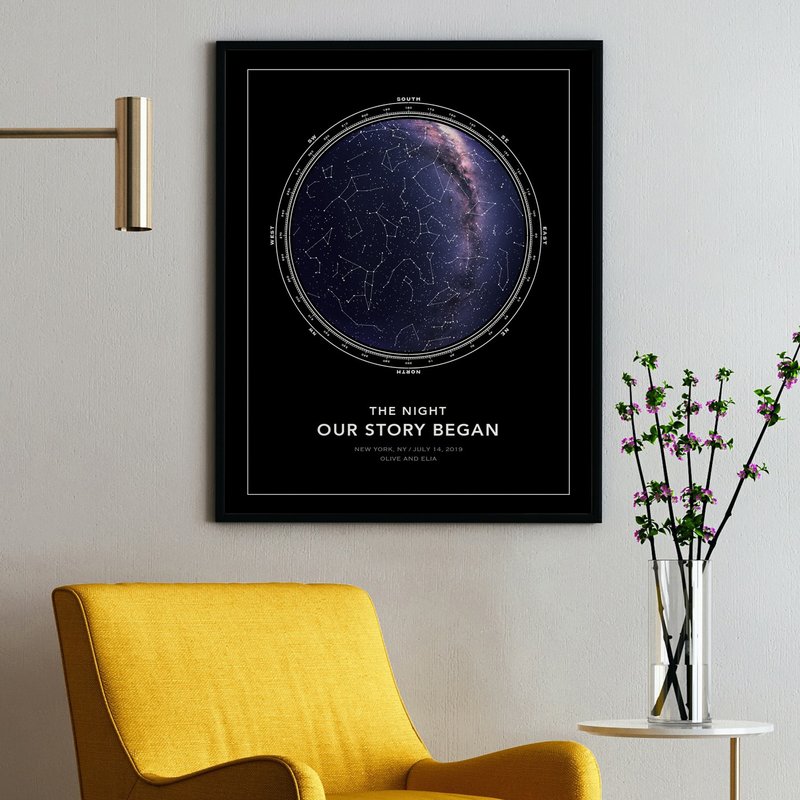 定制化 我们的星空 纪念日 生日 指定日子的星图 结婚周年礼物 - 海报/装饰画/版画 - 纸 蓝色