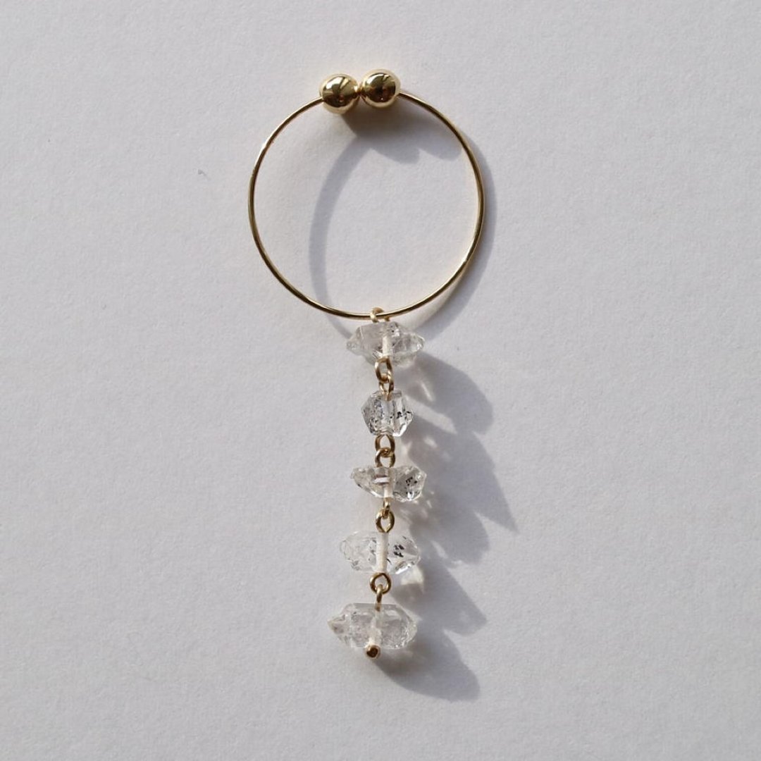 clan earring(clip type) - 耳环/耳夹 - 石头 透明