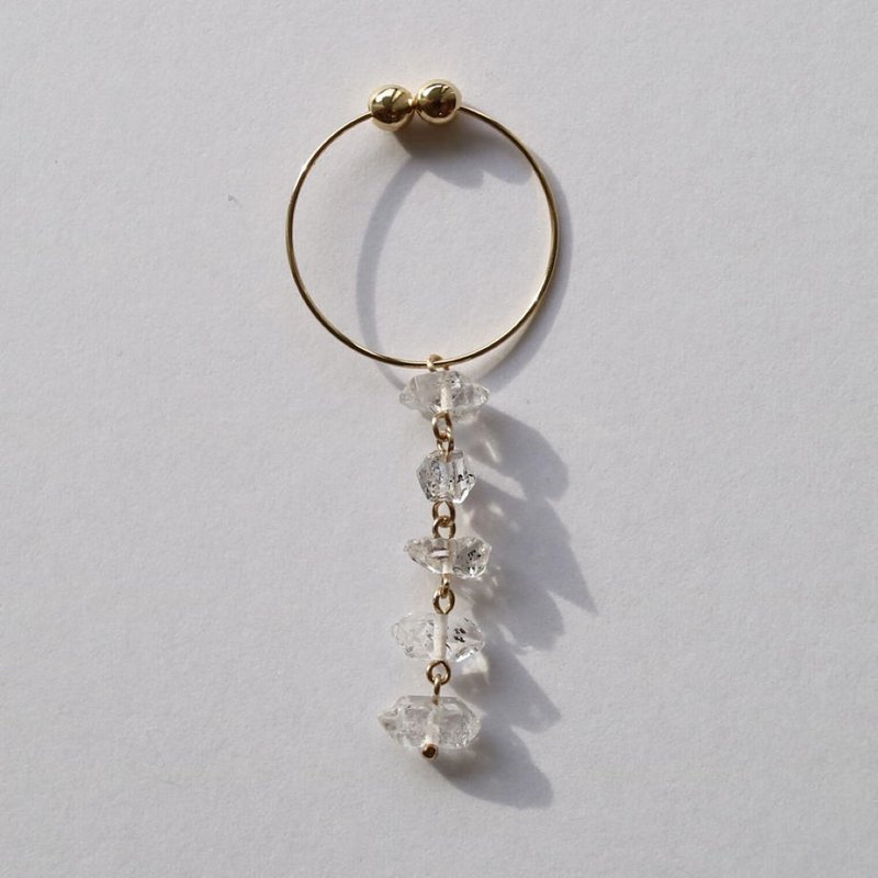 clan earring(clip type) - 耳环/耳夹 - 石头 透明