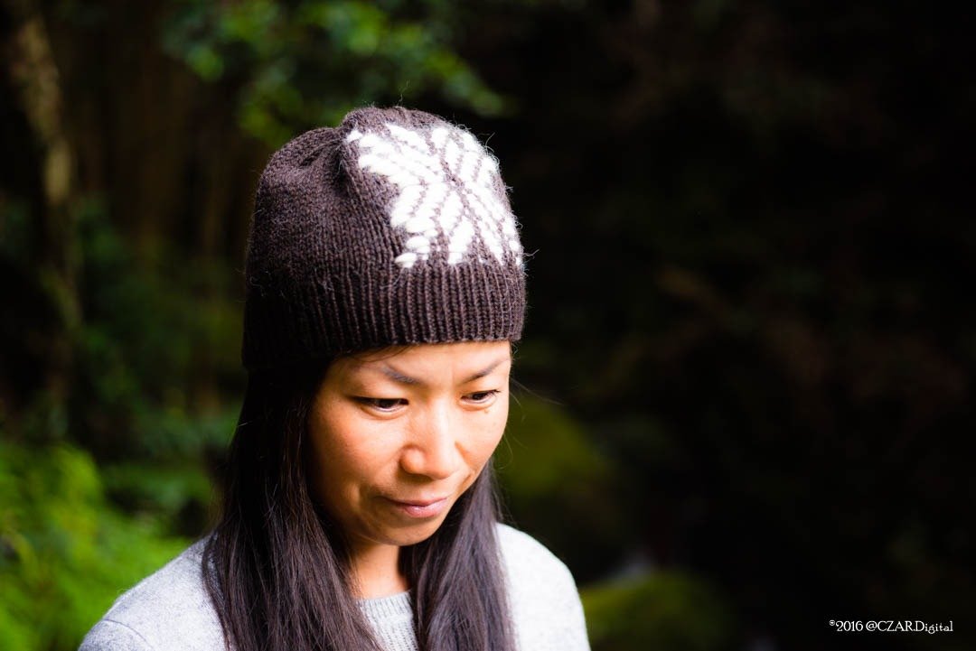 Merino wool snowflake embroidery Brown beret by Ōdāmeido - 帽子 - 其他材质 
